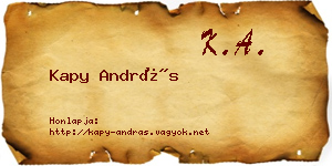 Kapy András névjegykártya